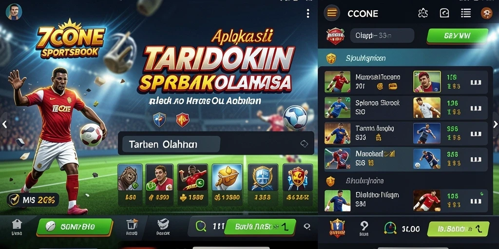 Screenshot utama 7CONE menampilkan taruhan olahraga yang menarik.