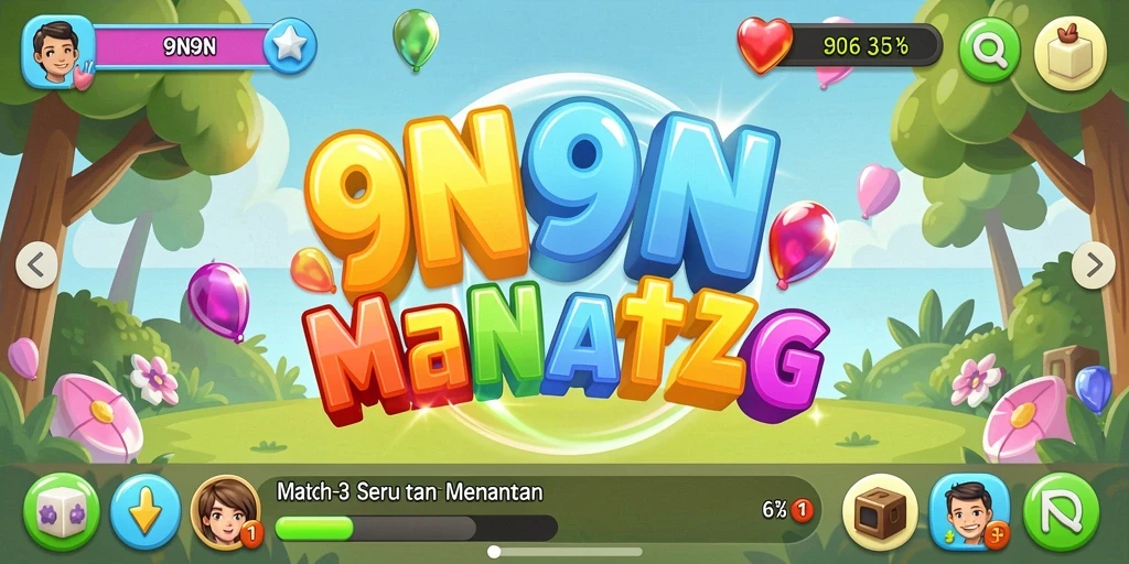 Tampilan gameplay seru dari permainan Match-3 9N9N.