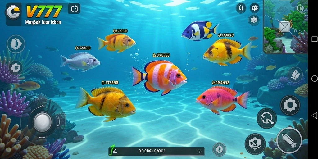 Screenshot gameplay CV777 yang menampilkan keseruan tembak ikan.