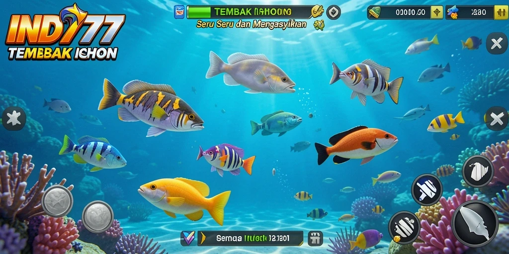 Tampilan gameplay seru saat menembak ikan di IND777.