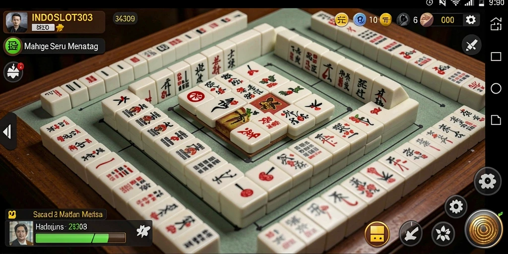 Tampilan gameplay Mahjong yang menarik di INDOSLOT303.