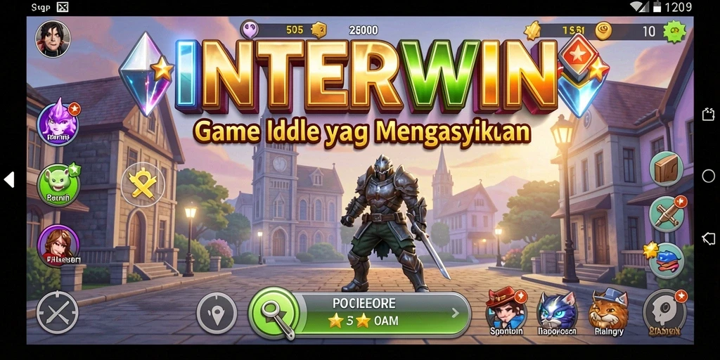 Tampilan gameplay <strong>INTERWIN</strong> yang menakjubkan dalam mode Idle.