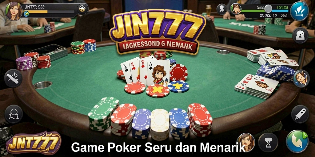 Screenshot gameplay JNT777 menampilkan suasana bermain poker yang seru.