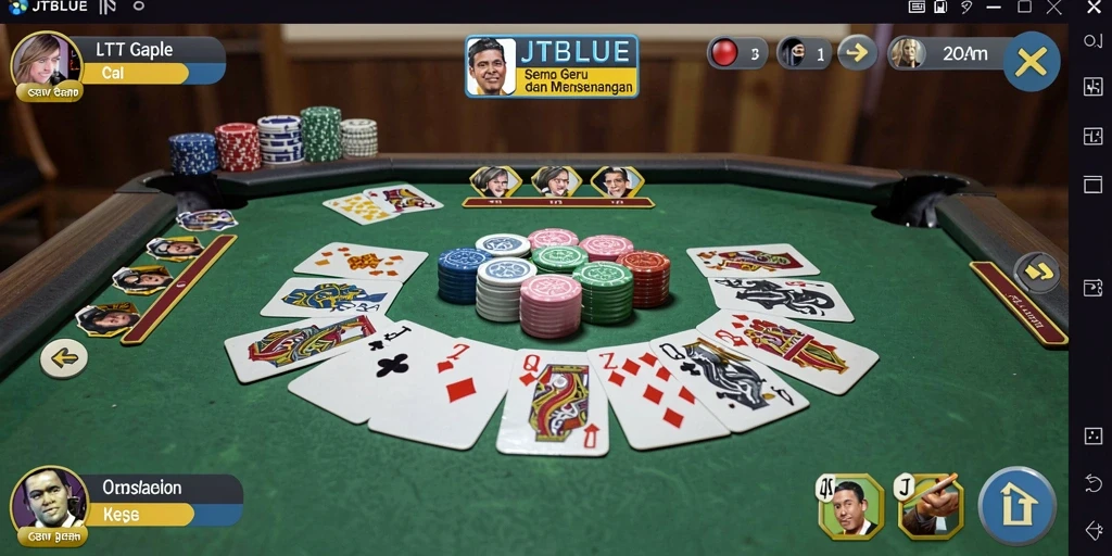 Screenshot gameplay JTBLUE menampilkan keseruan bermain Gaple.