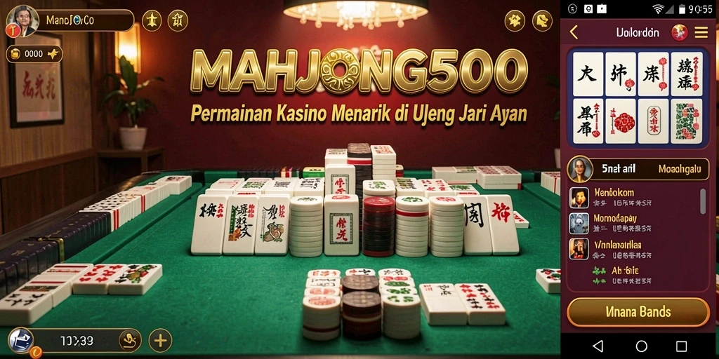 Tampilan gameplay seru dari MAHJONG500 dengan grafis memukau.