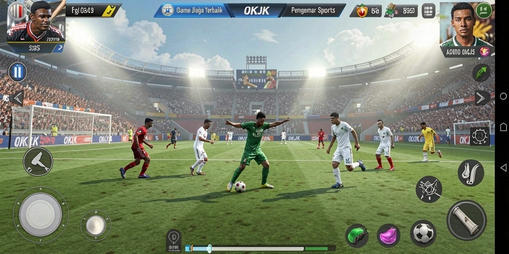 Screenshot OKJK menampilkan gameplay seru dengan aksi olahraga yang mendebarkan.