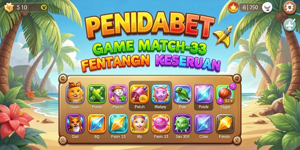 Tampilan screenshot utama PENIDABET menunjukkan gameplay Match-3 yang menawan.