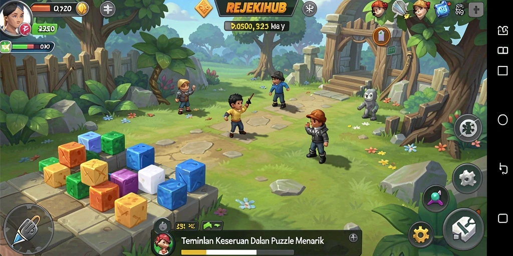 Tampilan menarik dari gameplay REJEKIHUB dengan tantangan Puzzle yang seru.