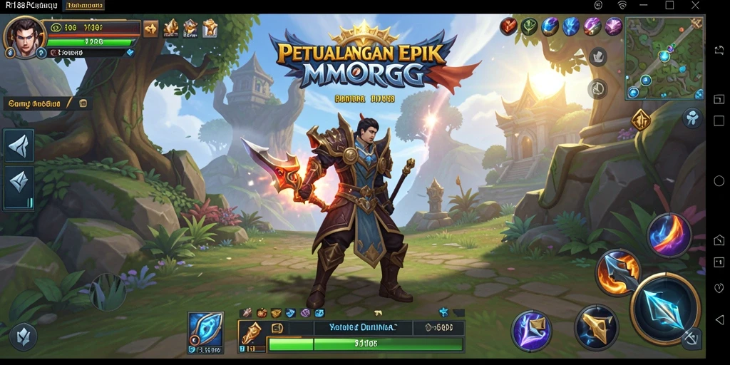 Tangkapan layar gameplay RI188 yang menampilkan aksi seru di dunia MMORPG.