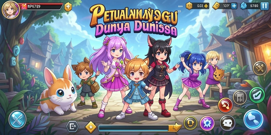 Screenshot dari gameplay RP6789 menampilkan karakter Anime yang dinamis.