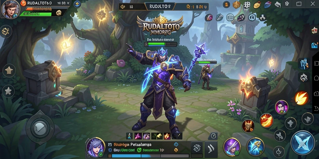 Tampilan seru gameplay RUDALTOTO dengan pertempuran epik dan eksplorasi dunia.