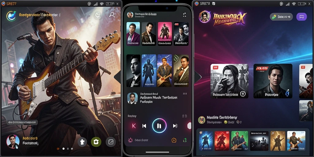 Tampilan menarik dari gameplay SR877 saat mendengarkan musik.