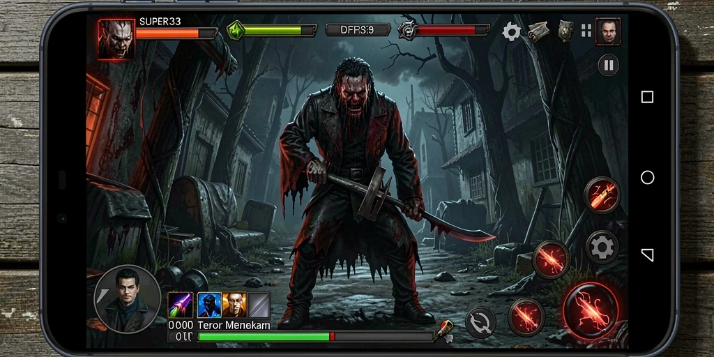 Gameplay SUPER33 yang menegangkan dan mencekam.