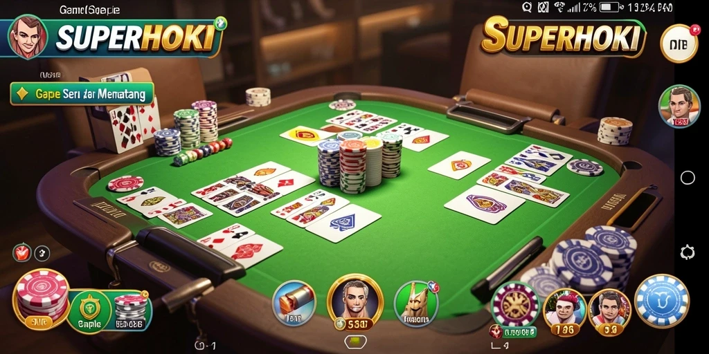 Screenshot gameplay SUPERHOKI menampilkan momen seru permainan Gaple.