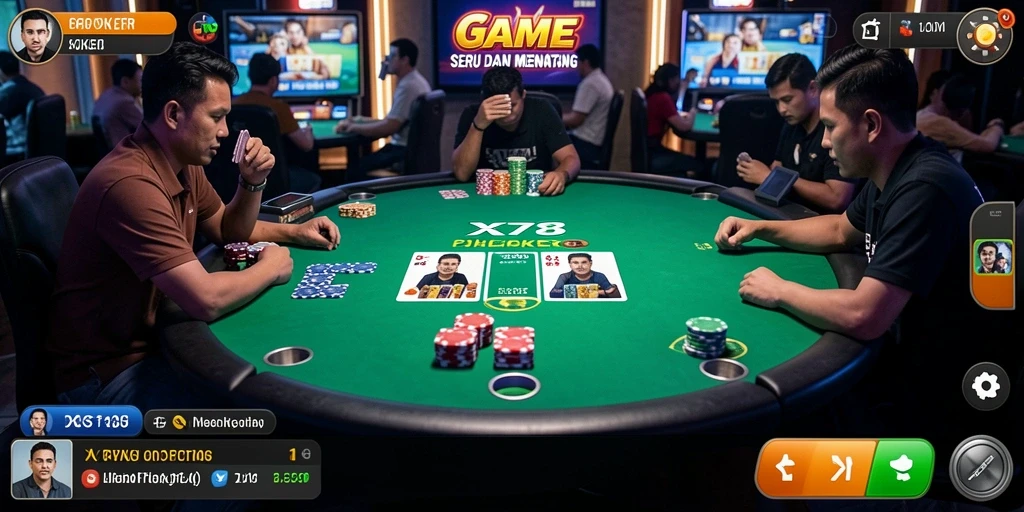 Tampilan gameplay Poker yang menarik di X78 dengan antarmuka yang user-friendly.